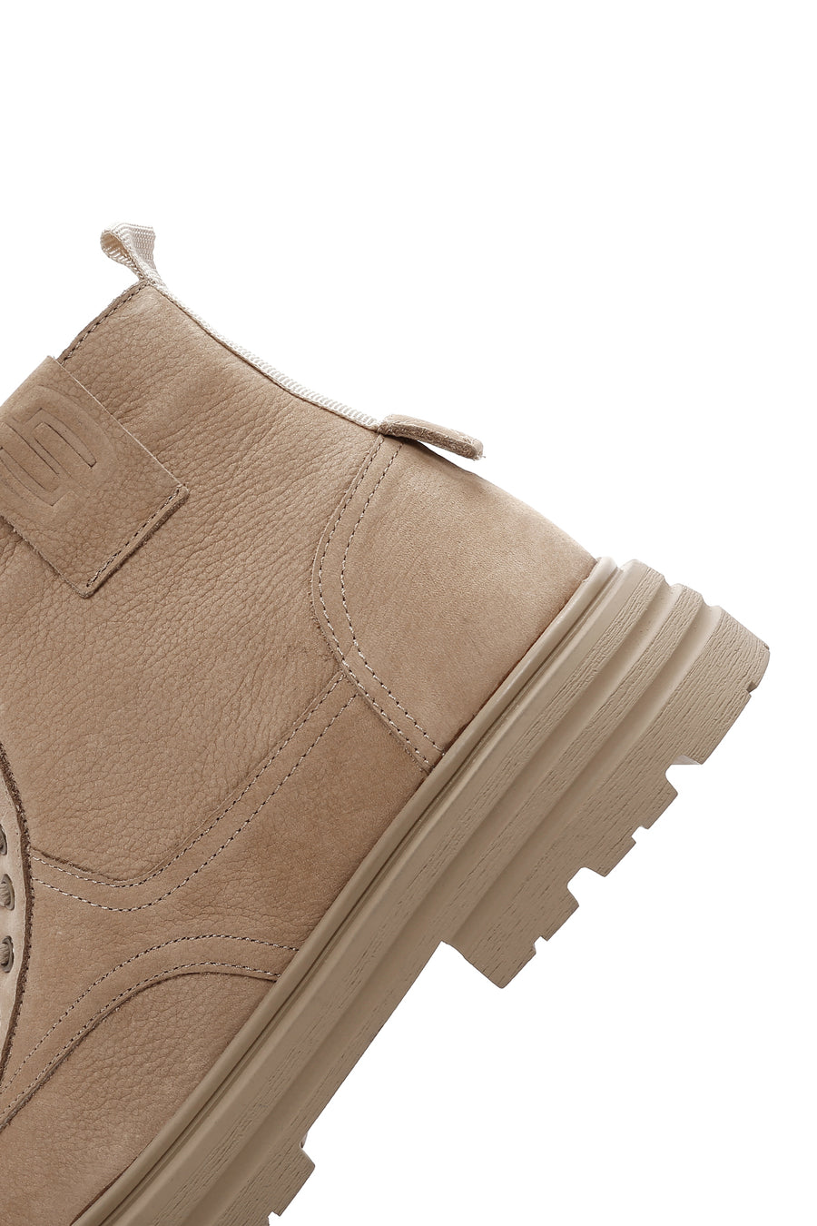 Men's Beige Casual Nubuck Leather Boots