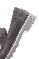 Women's Gray Suede Leather Buckle Loafer | Derimod