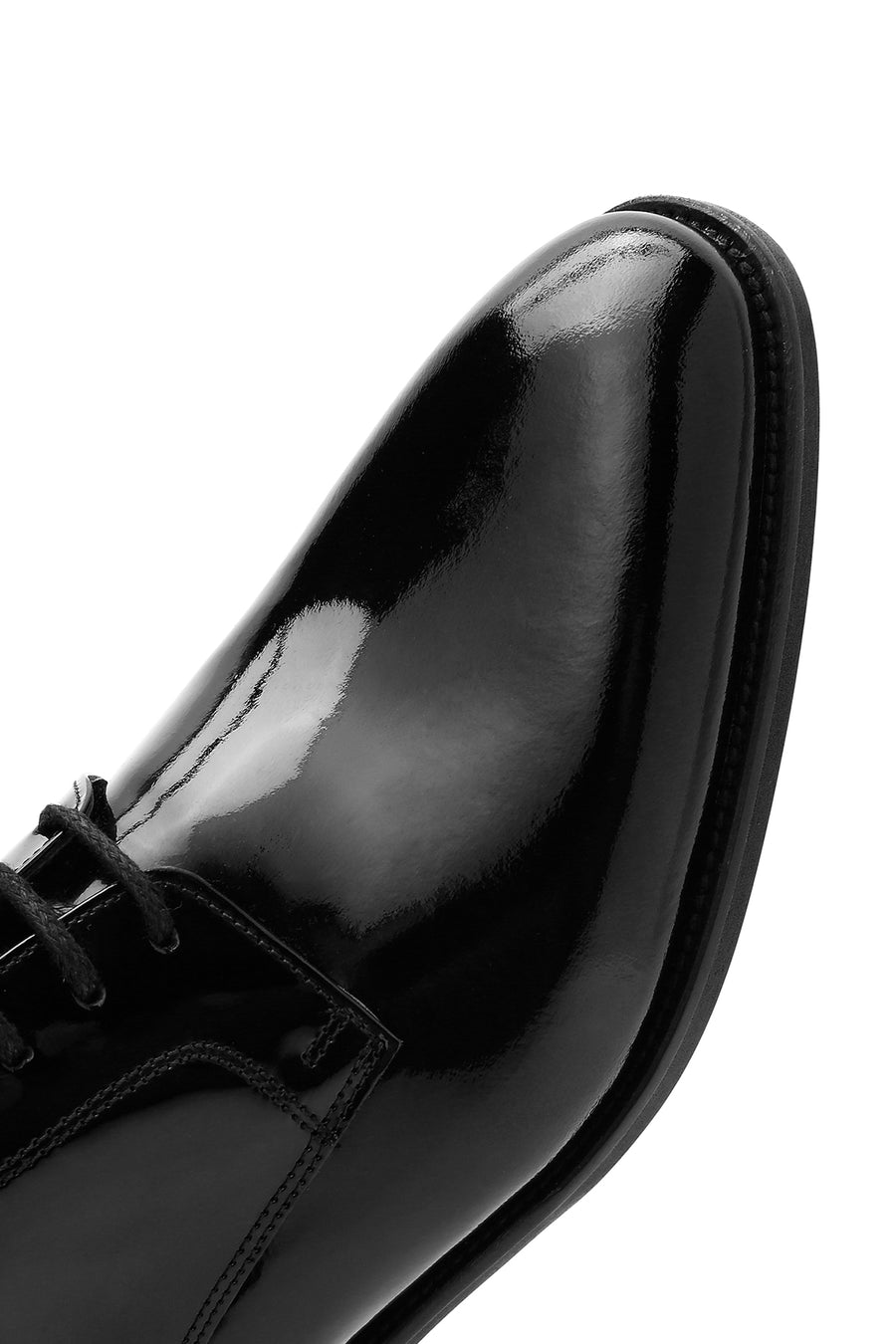 Men's Black Laced Patent Leather Classic Shoes