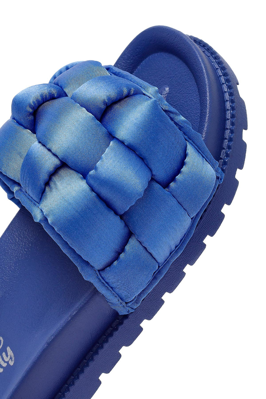 Women's Blue Knitted Detailed Jelly Slippers