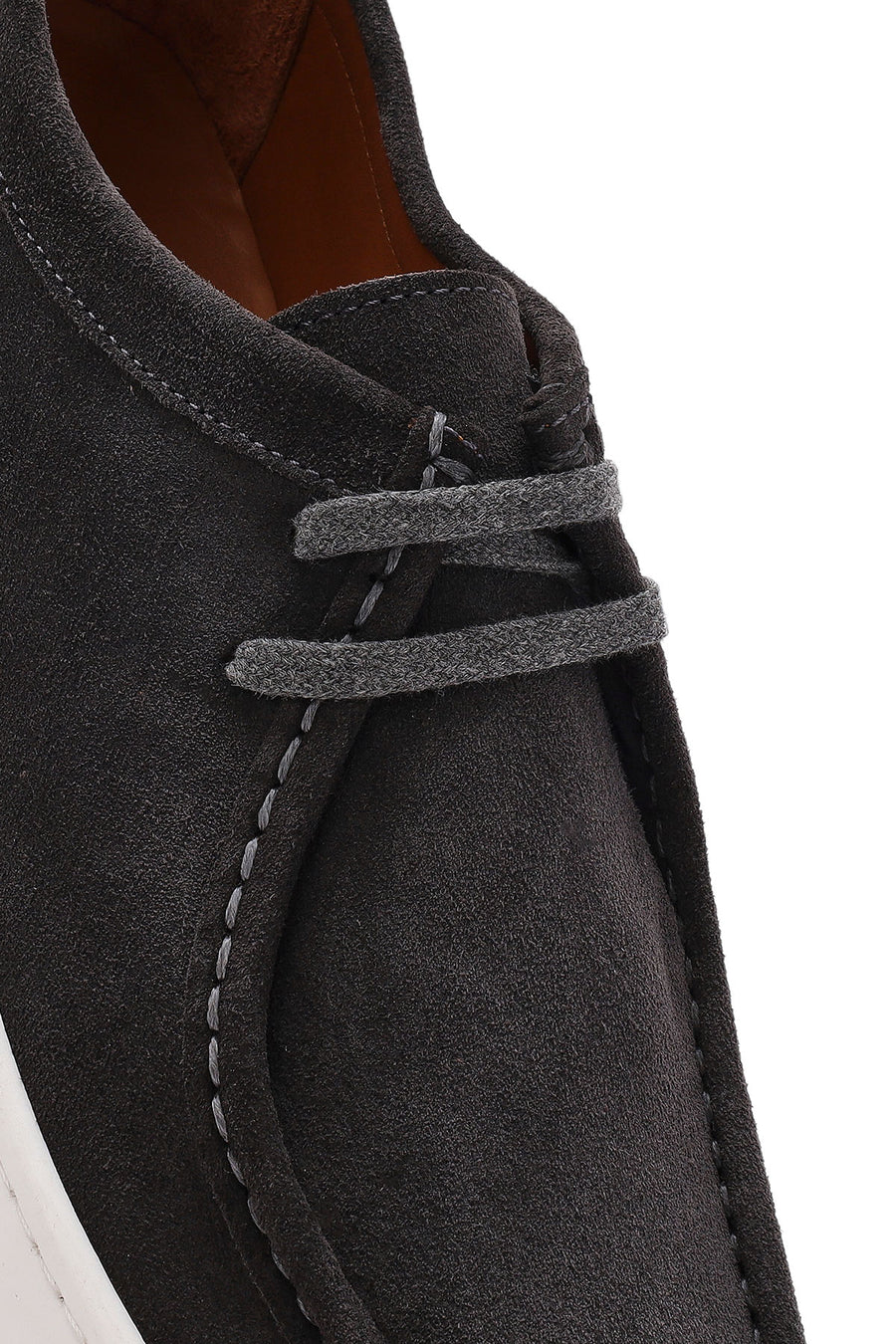Men's Gray Lace-up Suede Leather Casual Shoes