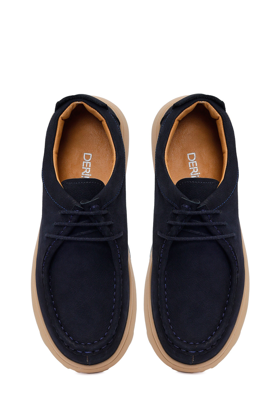 Male Navy Nubuck Leather Casual Shoes