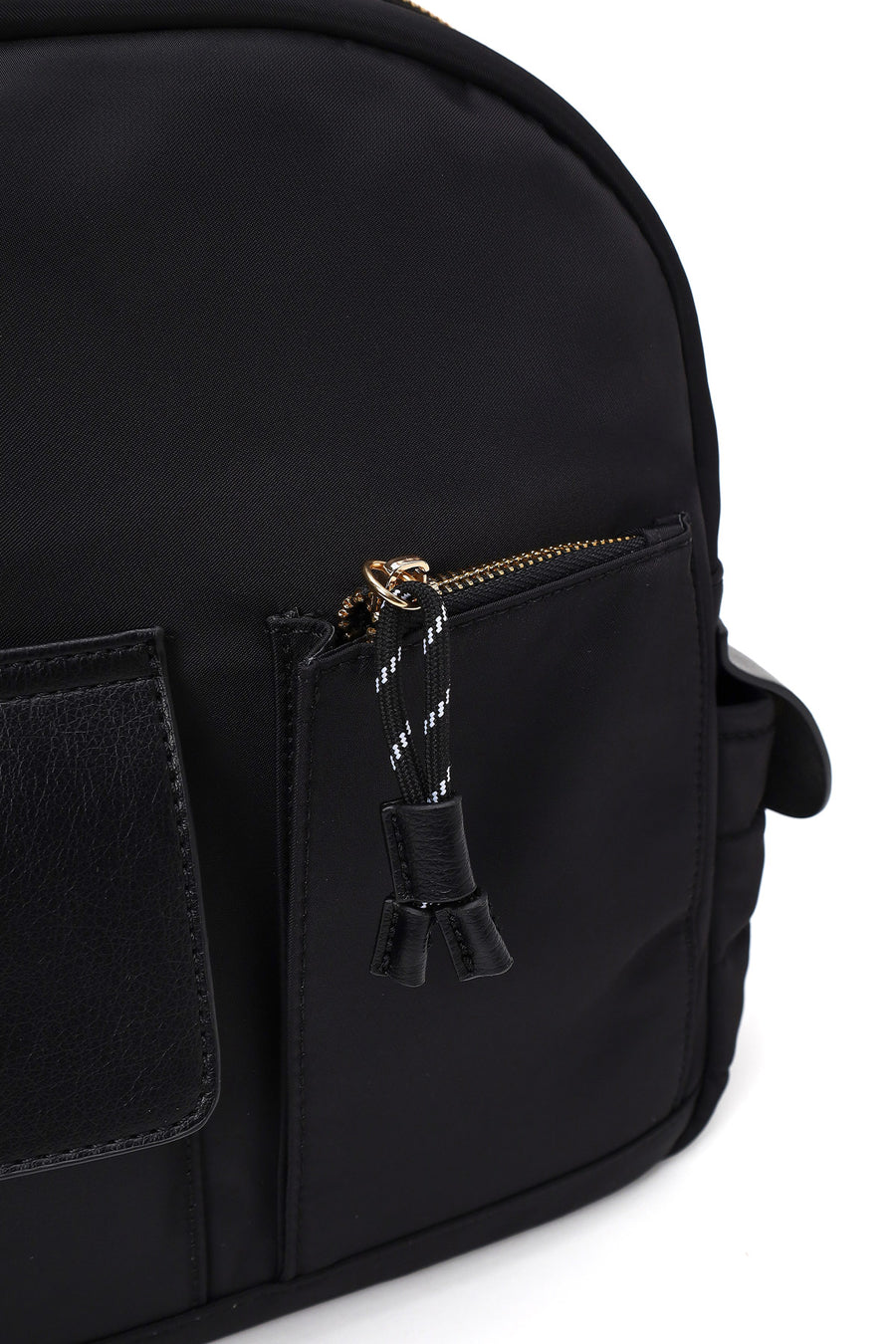 Woman Black Fabric Backpack