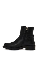 Woman Black Zip Closure Buckled Boots | Derimod