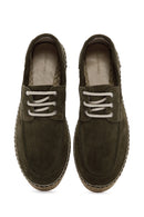 Men's Khaki Suede Leather Espadrille | Derimod