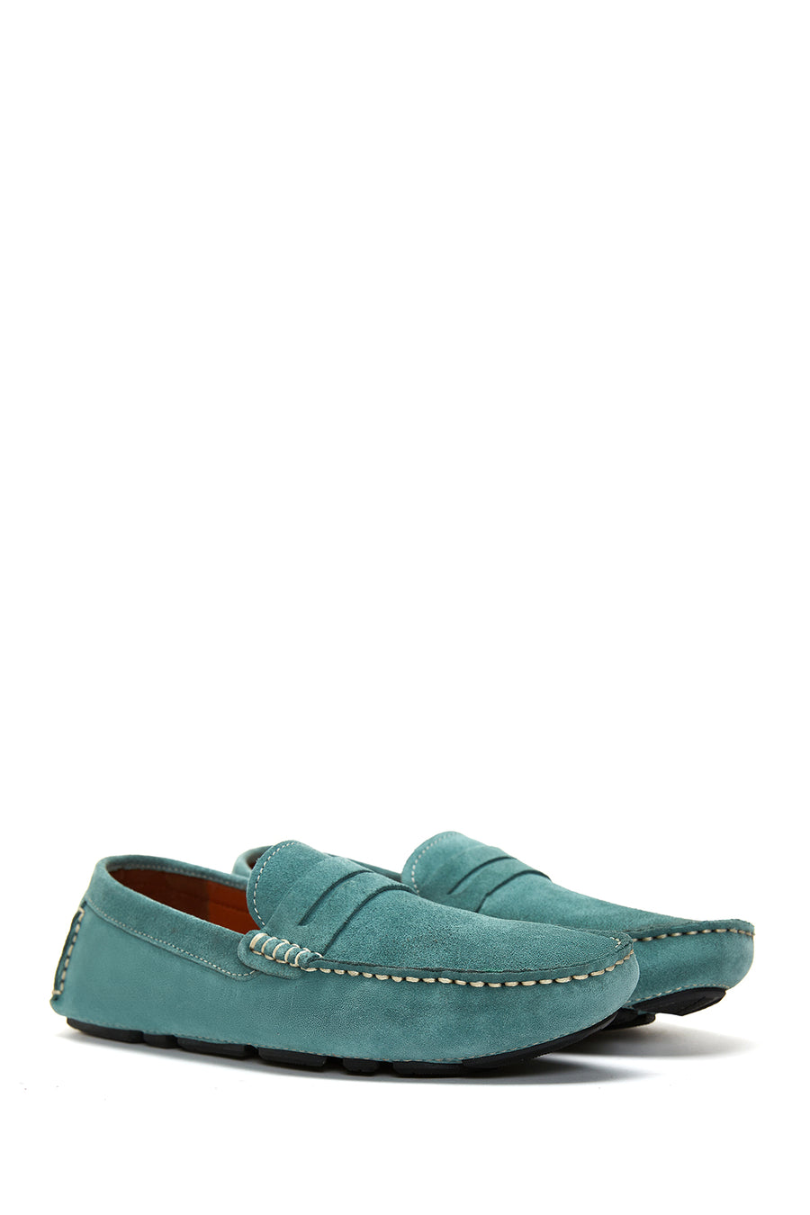 Erkek Mavi Süet Deri Casual Loafer
