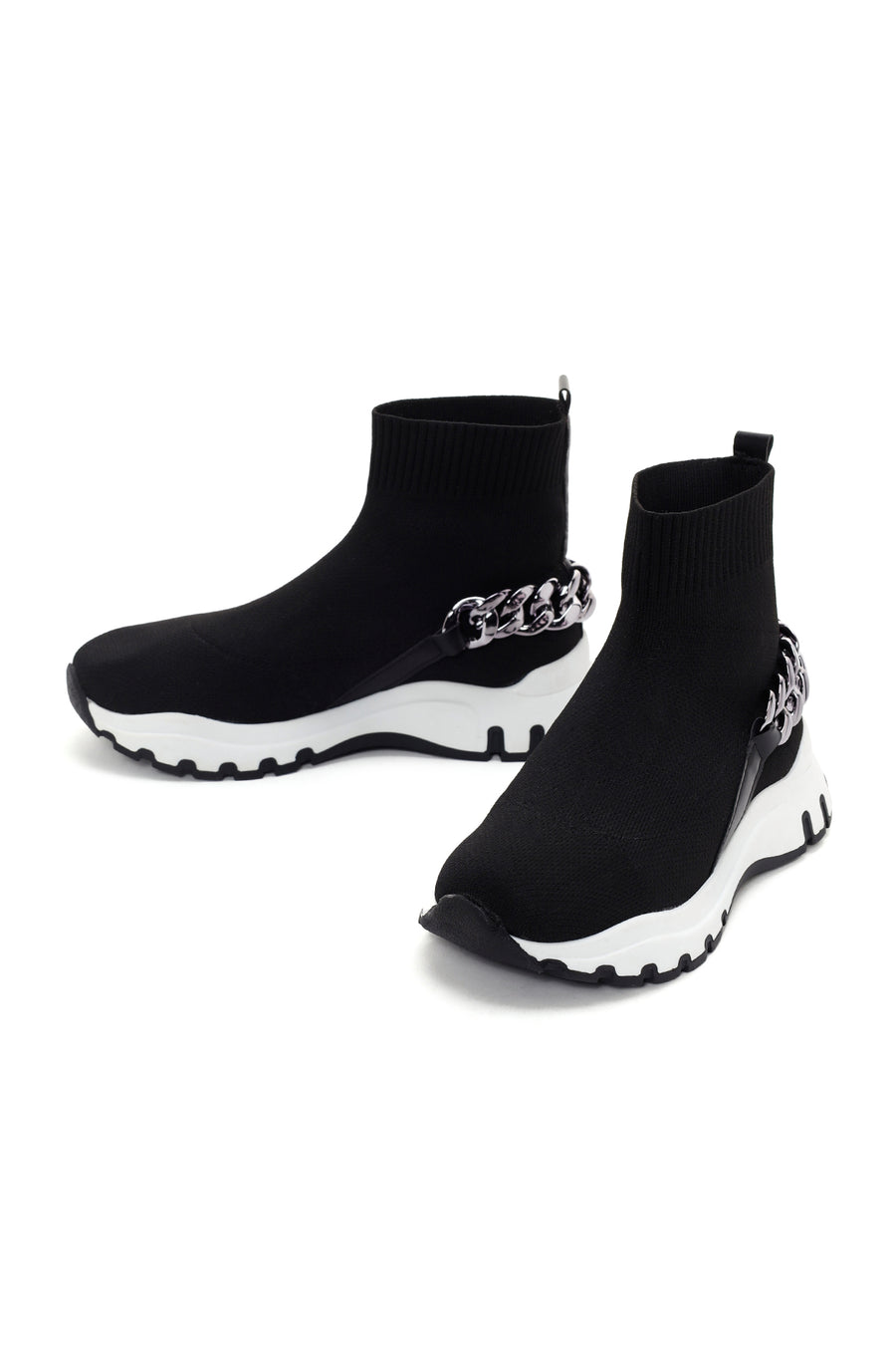 Kadın Siyah Kalın Tabanlı Bilekli Sneaker