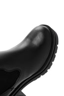 Women's Black Leather Heeled Chelsea Boots | Derimod