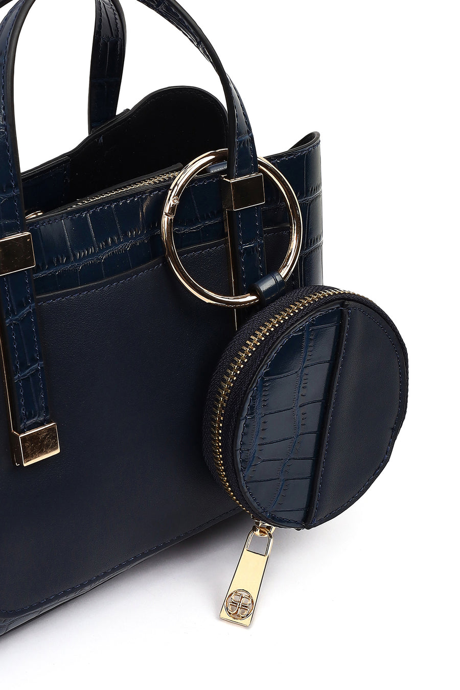 Women's Navy Blue Long Strap Mini Classic Handbag