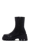 Women's Black Thick Soled Zippered Casual Boots | Derimod