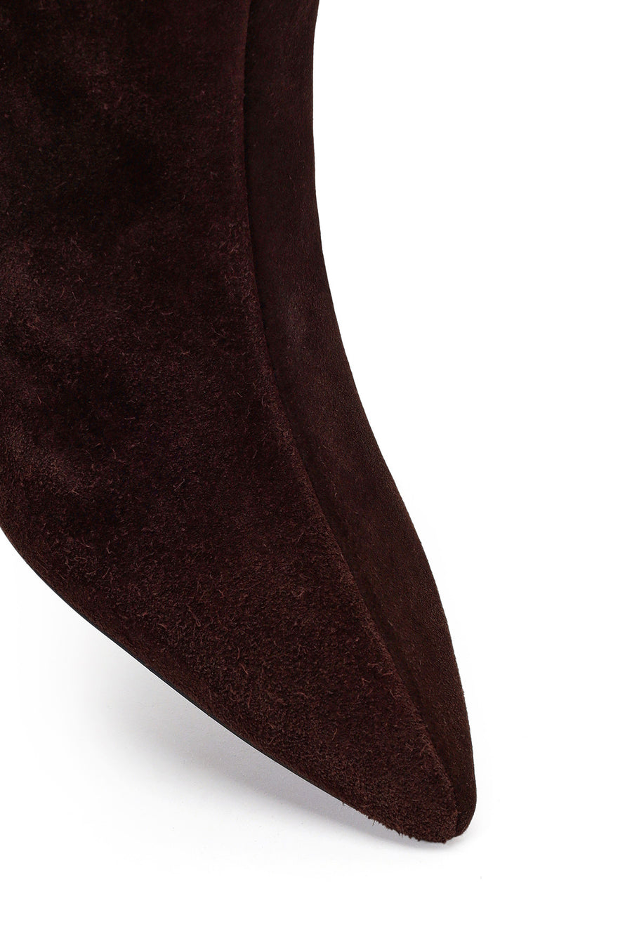 Woman Brown Zip Closure Chunky-Heeled Suede Leather Boots