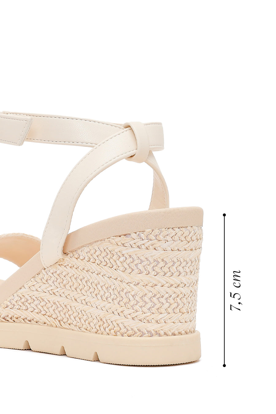 Woman Nude Ankle-Buckle Wedge Espadrille Sandals