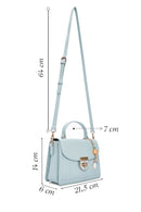 Women's Blue Long Strap Crossbody Bag with Accessory Detail | Derimod