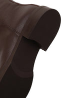 Woman Brown Leather Boots | Derimod