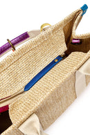 Women's Beige Long Strap Straw Shoulder Bag | Derimod