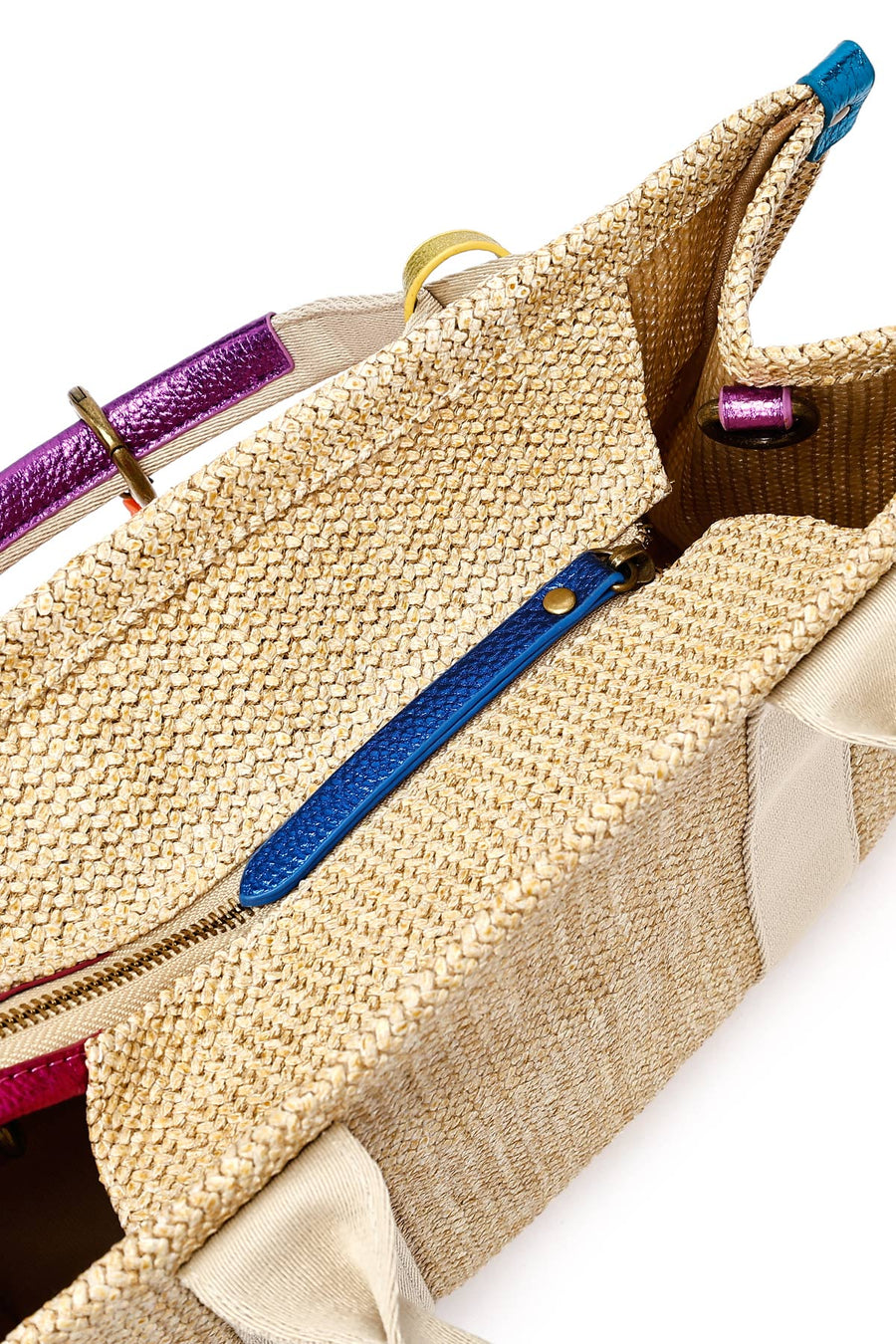 Women's Beige Long Strap Straw Shoulder Bag