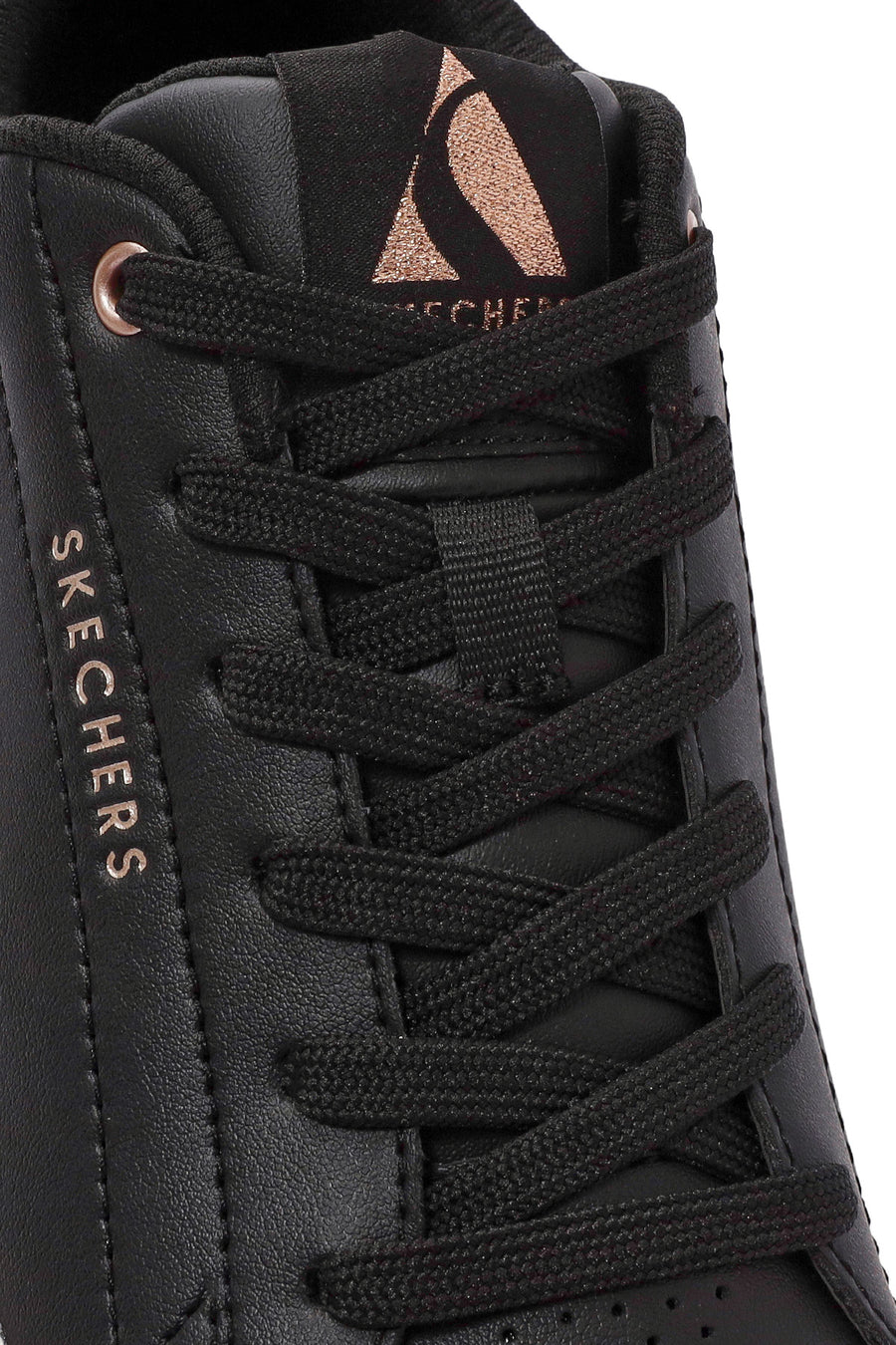 Skechers Kadın Siyah Uno Court Bağcıklı Kalın Tabanlı Deri Sneaker
