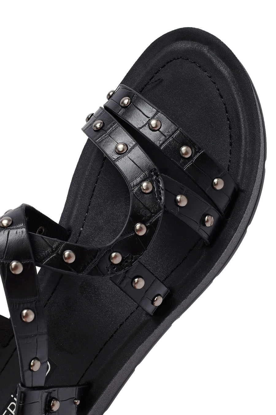 Women's Black Crocodile Sandals