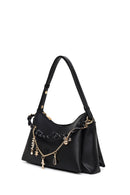 Woman Black Charmed Shoulder Bag | Derimod