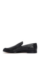 Men's Black Leather Printed Classic Loafer | Derimod