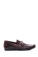 Erkek Kahverengi Deri Baskılı Casual Loafer | Derimod