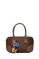 Women's Brown Long Strap Accessory Detailed Fabric Handbag | Derimod
