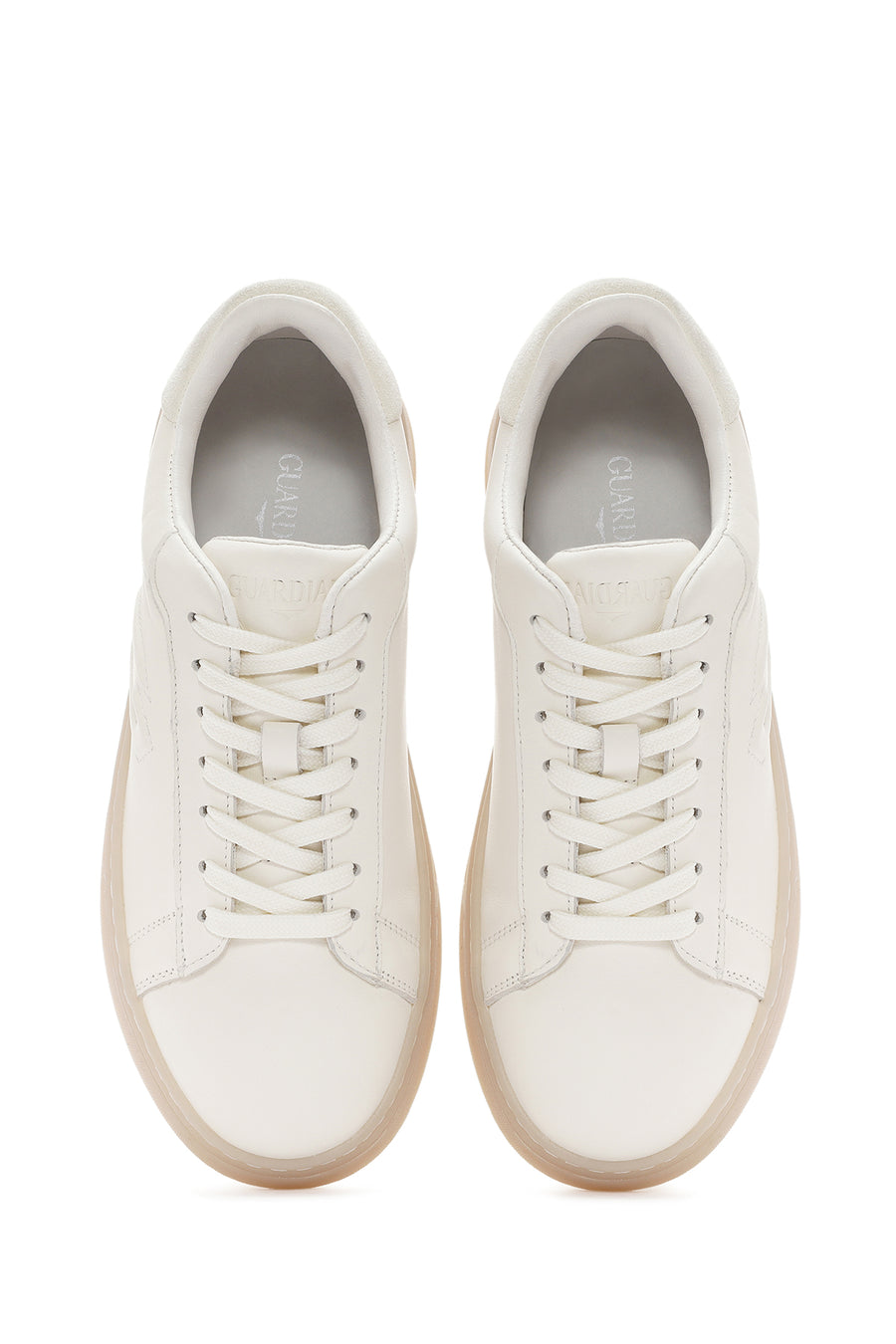 Alberto Guardiani Erkek Beyaz New Era Bağcıklı Deri Sneaker