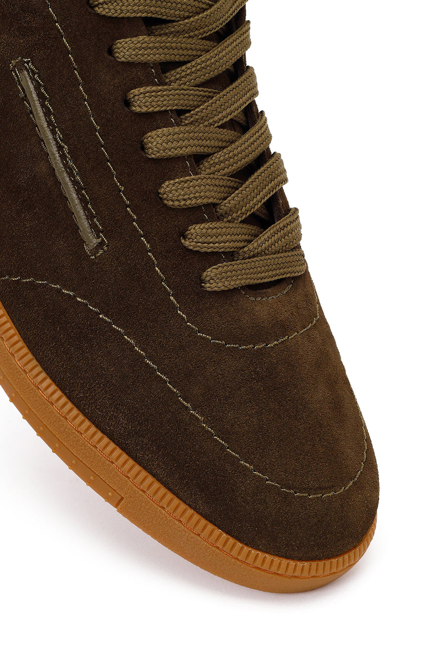 Erkek Haki Bağcıklı Süet Deri Sneaker
