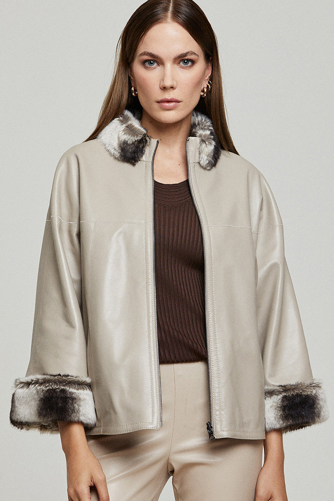 Della Women's Leather Double-Sided Jacket