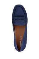 Geox Women's Navy Blue Kosmopolis + Grip Suede Leather Loafer | Derimod