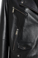 Egoist(Plus) Women's Black Leather Jacket | Derimod