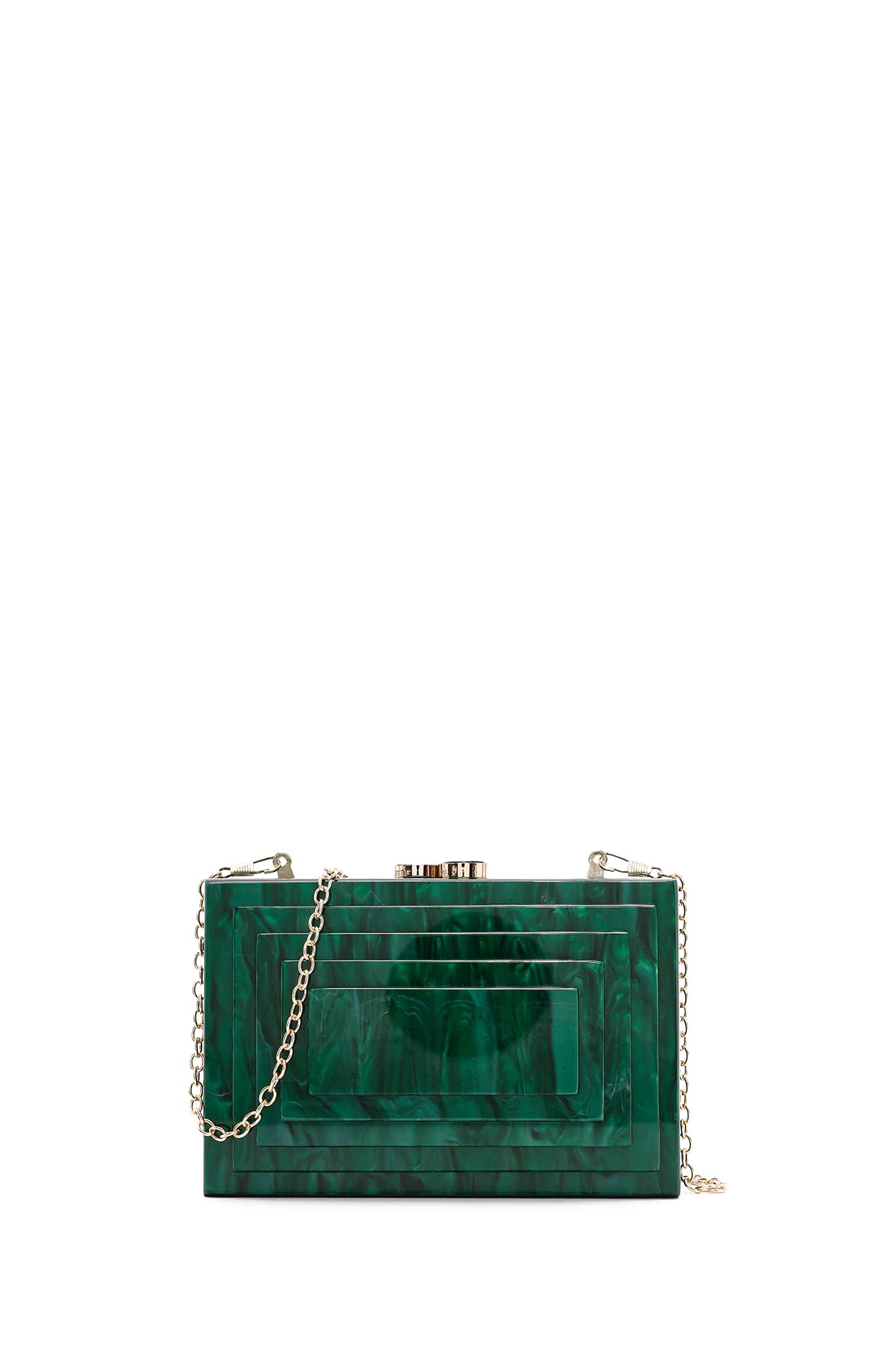 Women's Green Long Chain Strap Mini Crossbody Bag 24WBD2876PV | Derimod