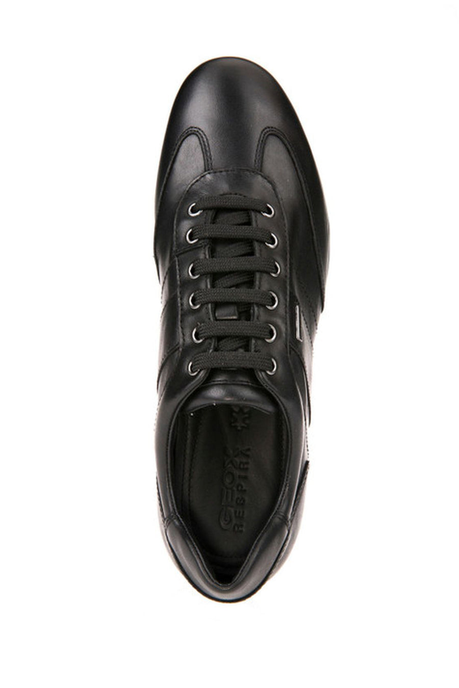 Geox Men's Black Symbol Abx Lace-Up Leather Casual Shoes