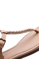 Women's Beige Leather Sandals | Derimod