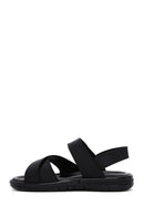 Men's Black Nubuck Leather Sandals | Derimod