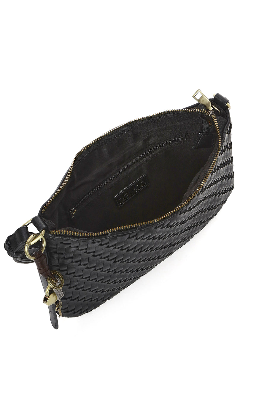 Women's Black Knitted Patterned Shoulder Bag