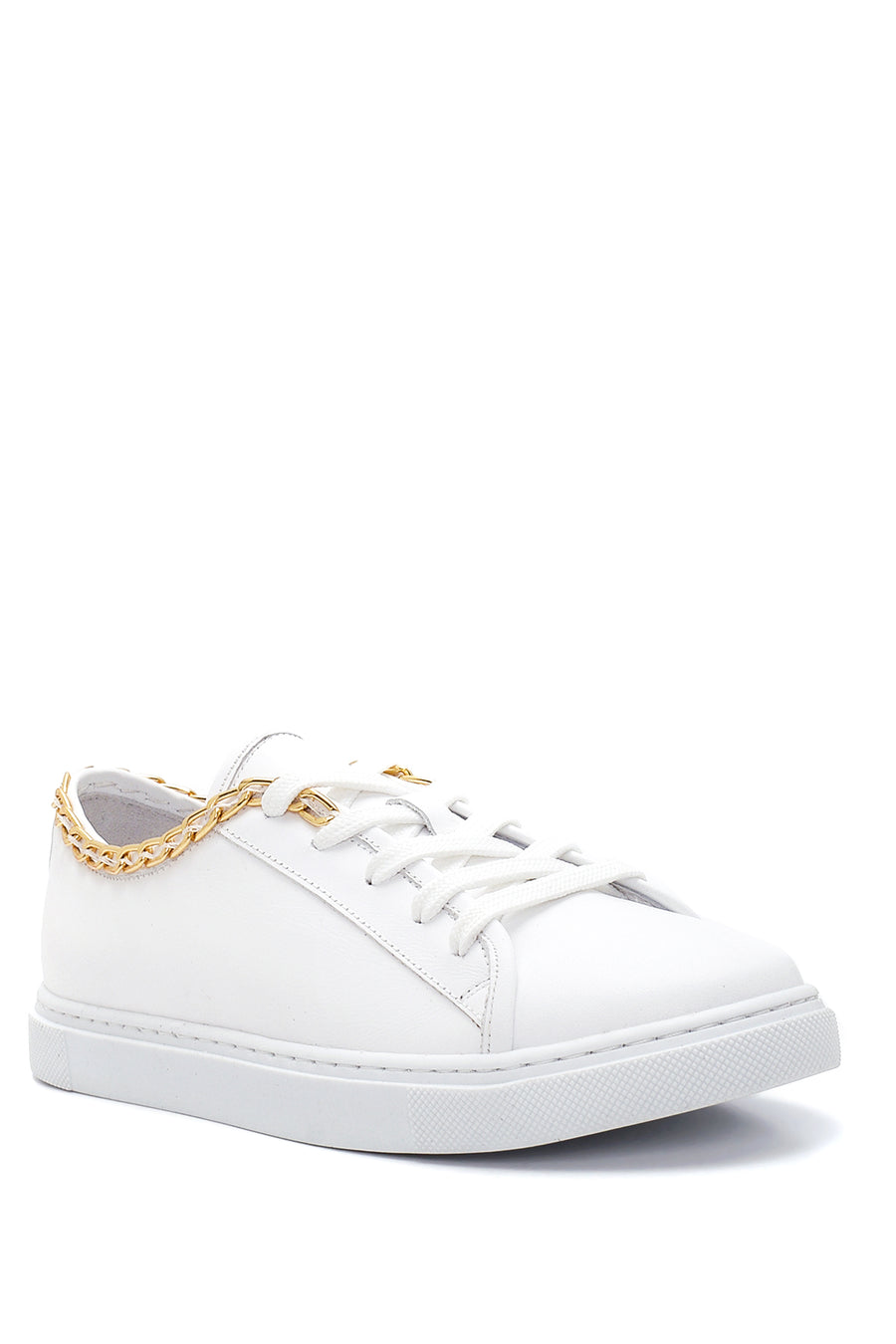 Kadın Deri Zincirli Sneaker