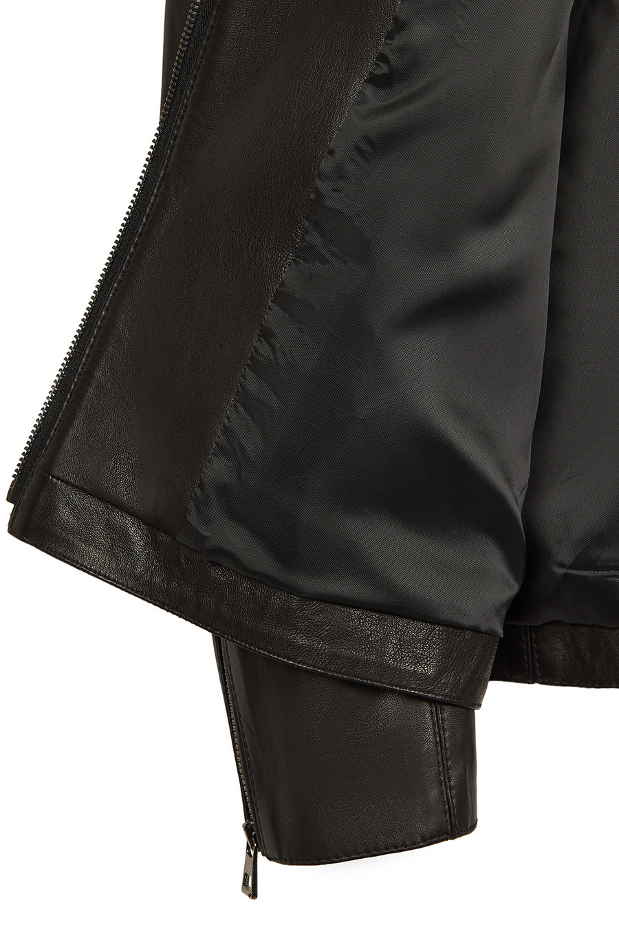 Musiala Male Black Slim-Fit Leather Jacket