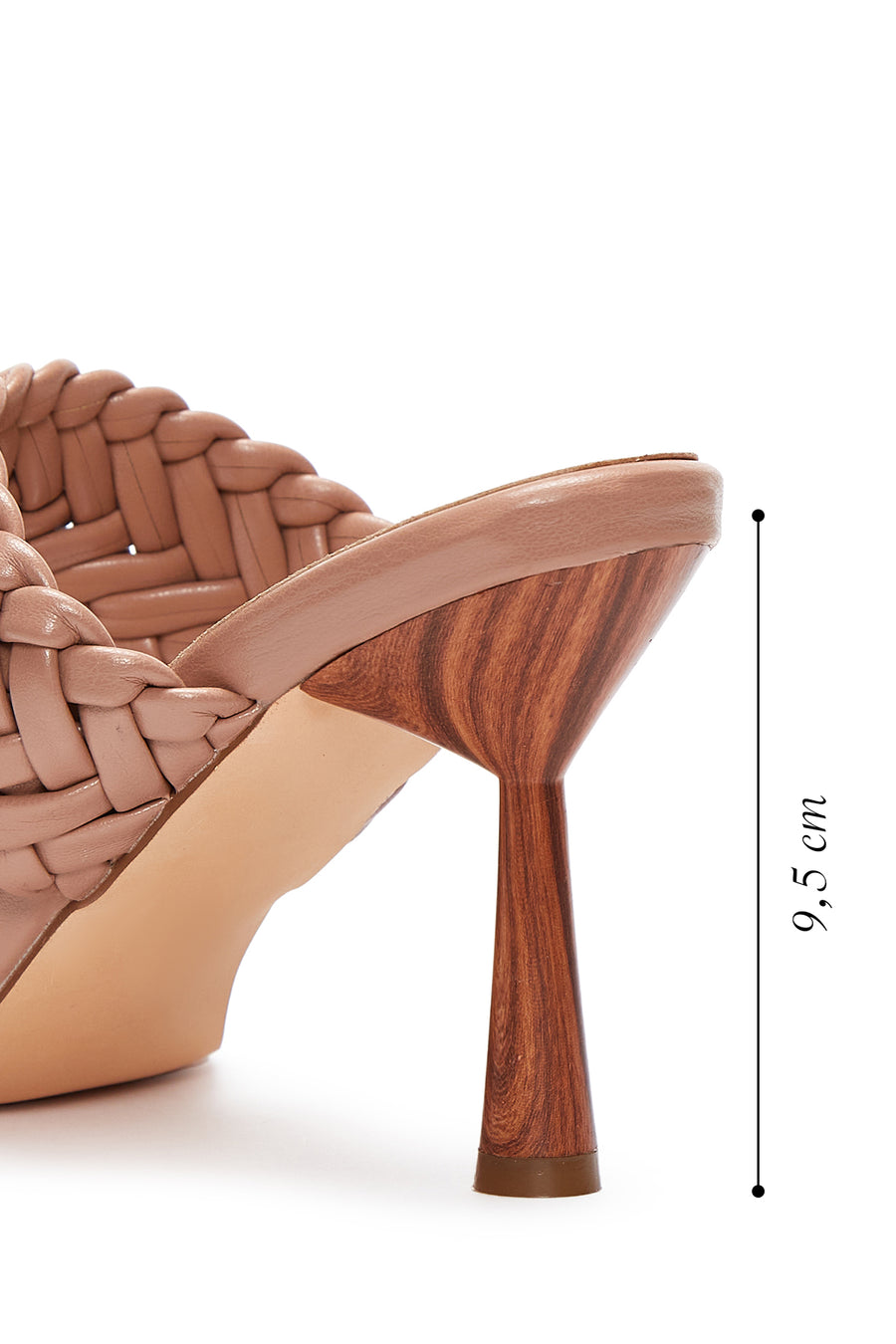 Women's Beige Knitted Heeled Slippers