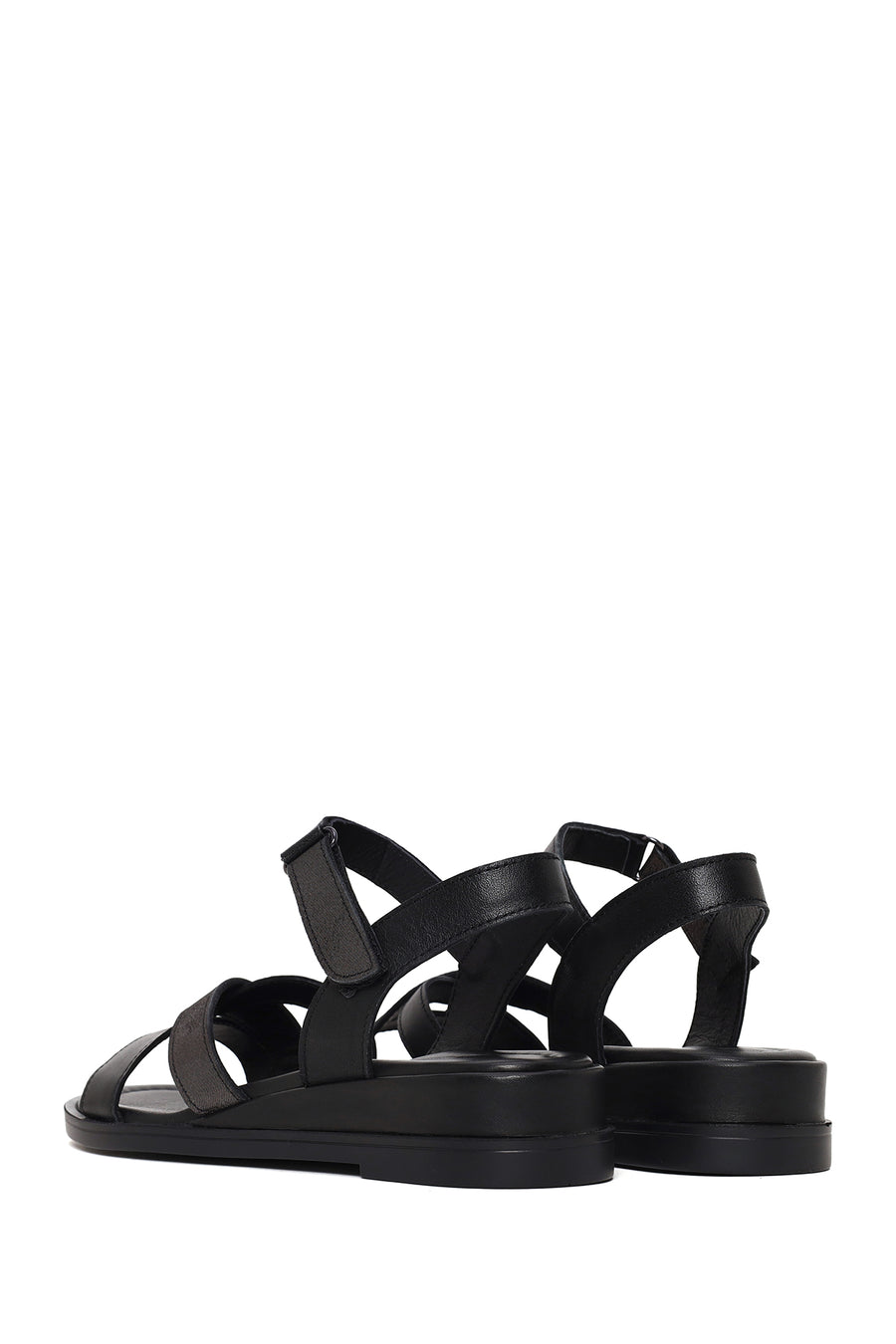 Women’s Black Ankle-Strap Leather Sandals