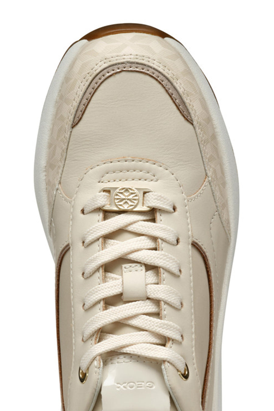 Geox Kadın Krem D Spherica Ec13 A - Nap + Pr.Syn Bağcıklı Dolgu Topuklu Sneaker
