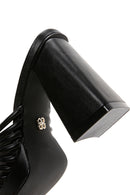 Women's Black Thick Heeled Slippers | Derimod