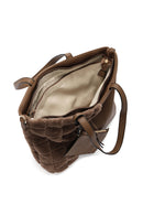 Women's Brown Long Strap Plush Handbag | Derimod