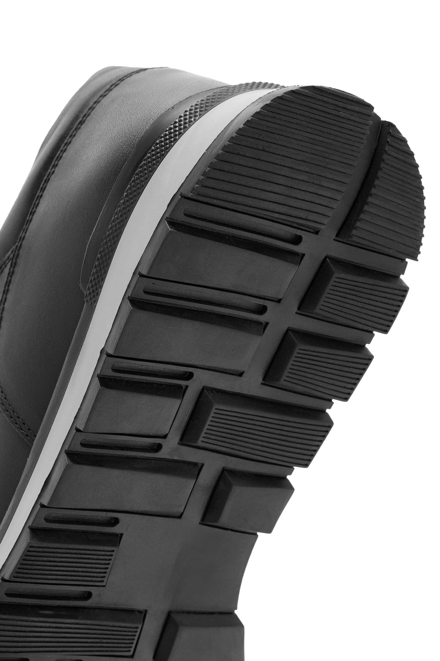 Erkek Siyah Bağcıklı Deri Casual Sneaker
