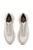 Women's Beige Leather Suede Detailed Sneaker | Derimod