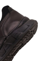 Derimod Fly Male Black Lace-Up Thick-Soled Leather Casual Sneaker | Derimod