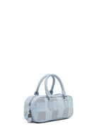Women's Blue Long Strap Patterned Shoulder Bag | Derimod