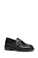 Geox Women's Black Walk Pleasure Leather Masculine Loafer | Derimod