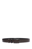 Men's Black Double Sided Leather Belt | Derimod