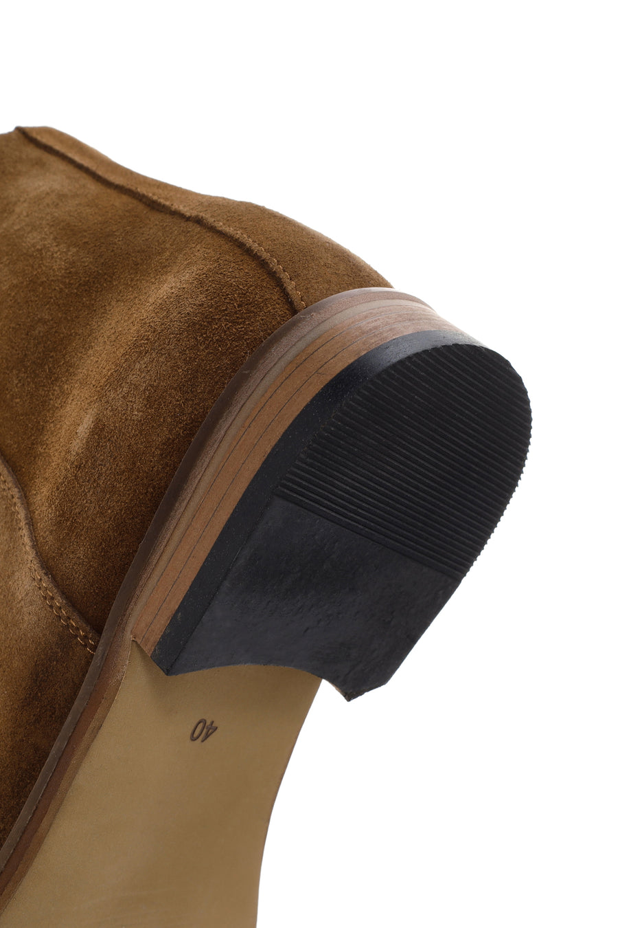 Men's Tan Suede Leather Zippered Boots